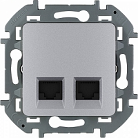Двойная информационная розетка RJ45  Inspiria - алюминий