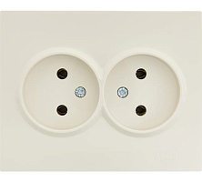 Розетка двойная без заземления Lezard Vesna