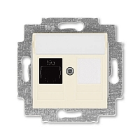 Розетка компьютерная RJ45 5e+заглушка Levit - слоновая кость