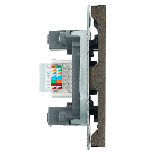 Розетка RJ-45 Stekker Эмили - антрацит Розетка RJ-45 Stekker Эмили - антрацит
