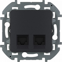 Двойная информационная розетка RJ45 Inspiria -  антрацит