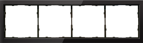 Рамка 4-я R98 Glass - черное стекло
