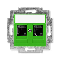 Розетка компьютерная 2xRJ45 6e Levit - зелёный