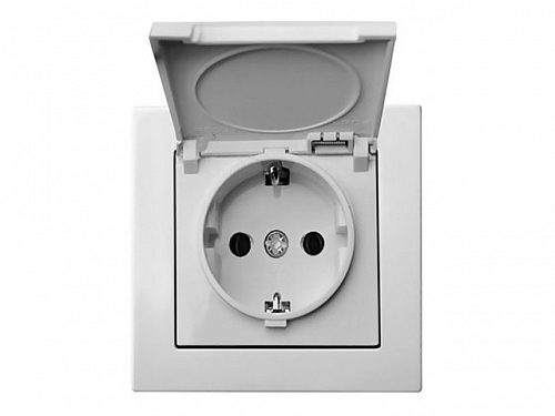 Розетка с заземлением с крышкой IP44 Epsilon