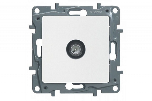  Розетка телевизионная проходная Etika - белый 