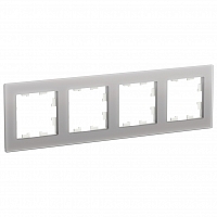 Рамка 4 поста Atlas Nature - алюминий