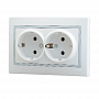 Розетка с заземлением двойная Mira Розетка с заземлением двойная Mira
