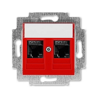 Розетка компьютерная 2xRJ45 6e Levit - красный