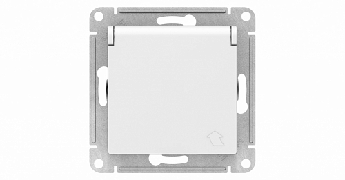 Розетка с заземлением с крышкой Atlas - белый