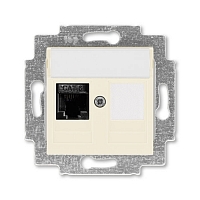 Розетка компьютерная RJ45+заглушка 6e Levit - слоновая кость