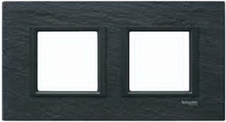 Рамка на 2 позиции "чёрный камень" - Unica Class
