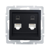 Двойная компьютерная розетка Lezard Vesna - чёрный бархат