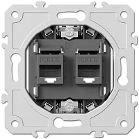 Розетка компьютерная двойная RJ45+RJ45 cat6E 8/8конт механизм Donel A07 S08