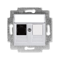Розетка компьютерная RJ45 5e+заглушка Levit - серебро