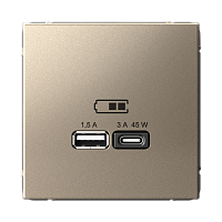  USB Розетка тип-С 45Вт ArtGallery - шампань