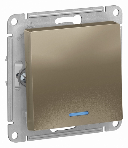 Выключатель одноклавишный с подсветкой Atlas - шампань