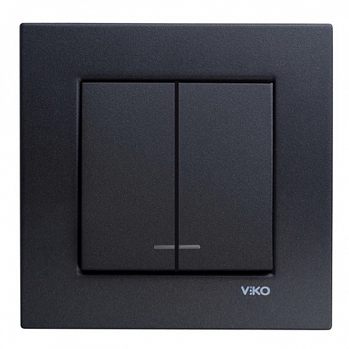 Выключатель двухклавишный с индикацией Novella - графит