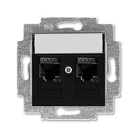 Розетка компьютерная 2xRJ45 6e Levit - антрацит