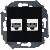 Розетка компьютерная двойная SIMON 15 - чёрный