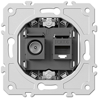 Розетка компьютер+ТВ RJ45+TV cat6E / 0-2400МГц механизм Donel A07 S08