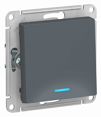 Выключатель одноклавишный с подсветкой Atlas - грифель