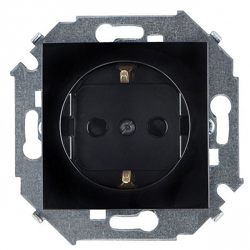 Розетка с заземлением SIMON 15 - чёрный Розетка с заземлением SIMON 15 - чёрный