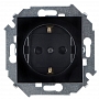 Розетка с заземлением SIMON 15 - чёрный Розетка с заземлением SIMON 15 - чёрный