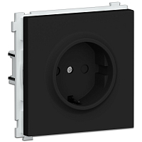 Розетка с заземлением и шторками Schuko матовый карбон Donel R98