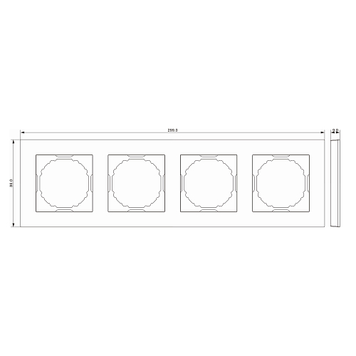 A07 Donel - Рамка 4-я цвет глянцевый белый