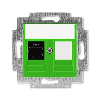 Розетка компьютерная RJ45 5e+заглушка Levit - зелёный