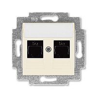 Розетка компьютерная двойная 2xRJ45 5e Levit - слоновая кость