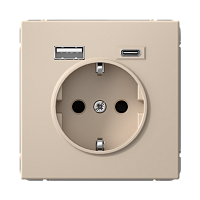 USB Розетка с 2 USB A+C ArtGallery - песочный