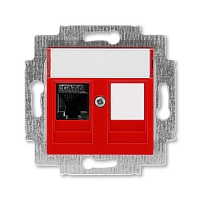 Розетка компьютерная RJ45 6e+заглушка Levit - красный