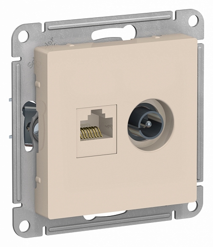 Розетка компьютер+ТВ Atlas - бежевый