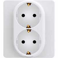 двойная розетка с заземлением Inspiria - белый