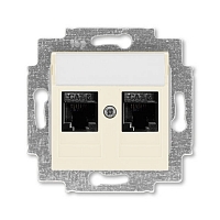 Розетка компьютерная 2xRJ45 6e Levit - слоновая кость