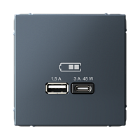 USB Розетка A + тип-C 45Вт ArtGallery - грифель