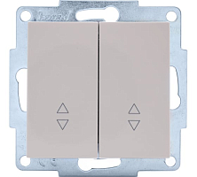 Выключатель двухклавишный проходной Lezard Vesna - крем