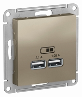 Розетка USB Atlas - шампань