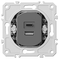 Розетка USB зарядное устройство 12Вт 3,1А тип A+С механизм Donel A07 S08