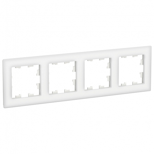 Рамка 4 поста Atlas Nature - белое стекло