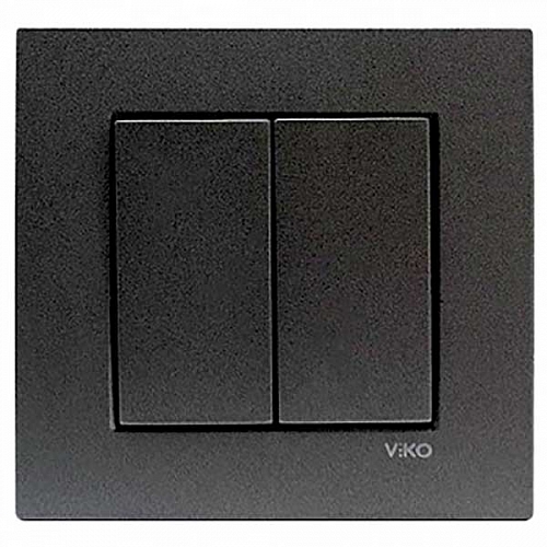 Выключатель двухклавишный Novella - графит Выключатель двухклавишный Novella - графит