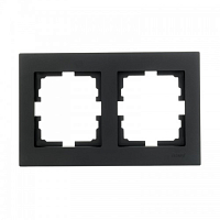 Рамка на 2 позиции горизонтальная Lezard Vesna - Чёрный бархат