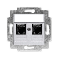 Розетка информационная 2xRJ45 6e Levit - серебро
