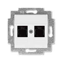 Розетка компьютерная двойная 2xRJ45 5e Levit - белый