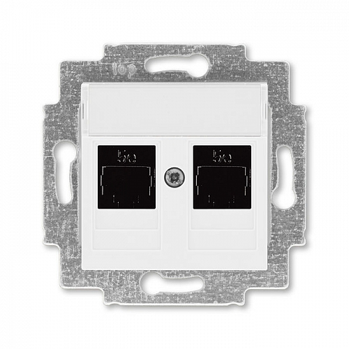 Розетка компьютерная двойная 2xRJ45 5e Levit - белый