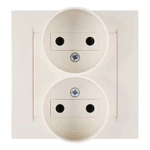 Розетка двойная без заземления SIMON - слоновая кость 15 