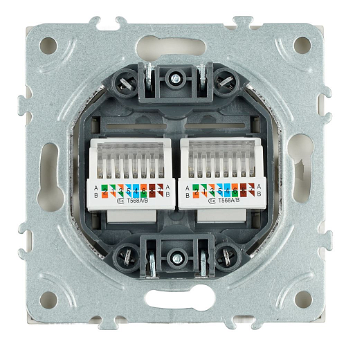 Розетка RJ-45 двойная Stekker Эмили - кашемир Розетка RJ-45 двойная Stekker Эмили - кашемир