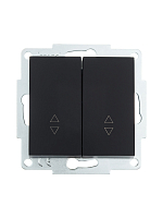 Выключатель двухклавишный проходной Lezard Vesna - чёрный бархат