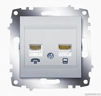 Розетка компьютерная (RJ11+RJ45)  Cosmo - белый